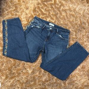 Knox Rose Blue Jeans with Colorful Side Stripes size 8